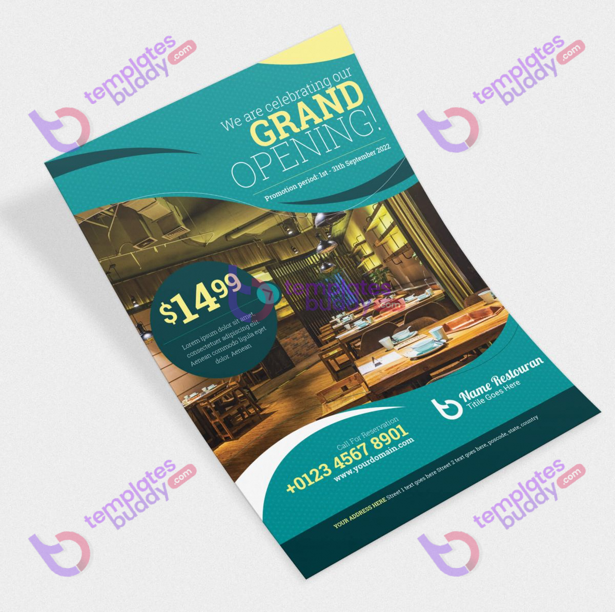 Restaurant Opening Flyer PSD for Free. | TemplatesBuddy™